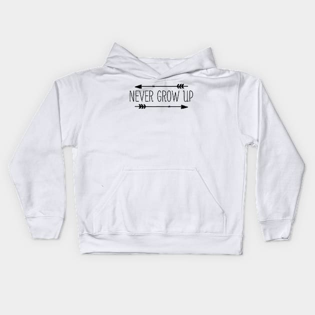 Never Grow Up Kids Hoodie by Utopia Shop